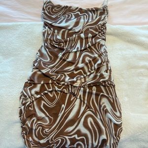 tic tic brown pattern dress